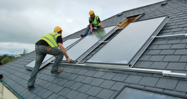 The new microgeneration support scheme will provide a route to market for citizens and communities which will allow them to generate their own renewable electricity, such as from solar panels on their roofs and sell it to the grid. Photograph: Construct Ireland