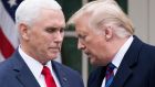 US vice-president Mike Pence and President Donald Trump. Photograph:  Michael Reynolds