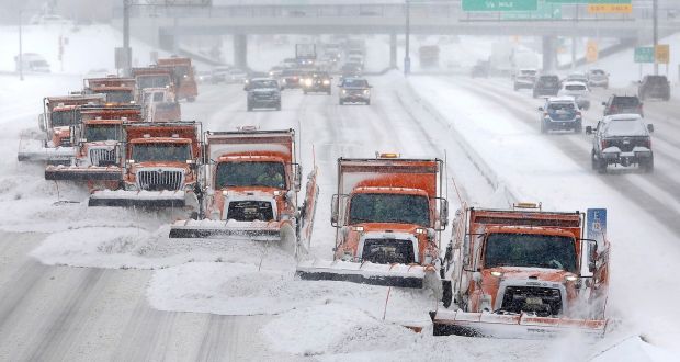 Wisconsin snow storm. When researchers combed through the biographies of 1,188 board members at the 100 largest US companies,  they found just three directors had specific climate expertise. Photograph: John Hart/Wisconsin State Journal via AP