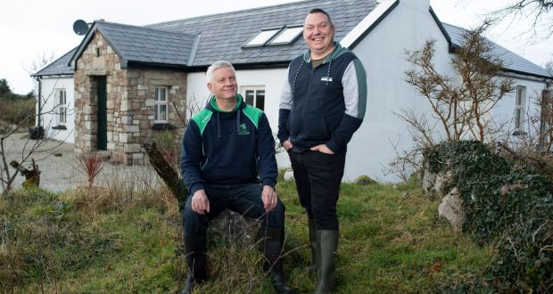 Ken Harper with  husband Jason Gerber at their home at Biddy Dan’s Cottage, Meenbannad, Co Donegal. Photograph: Joe Dunne 