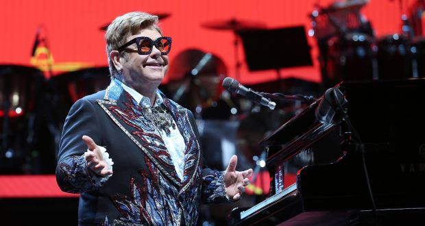Elton John on stage at the 3arena in Dublin as part of his Farewell Yellow Brick Road tour in June 2019. Photograph: Laura Hutton/The Irish Times 