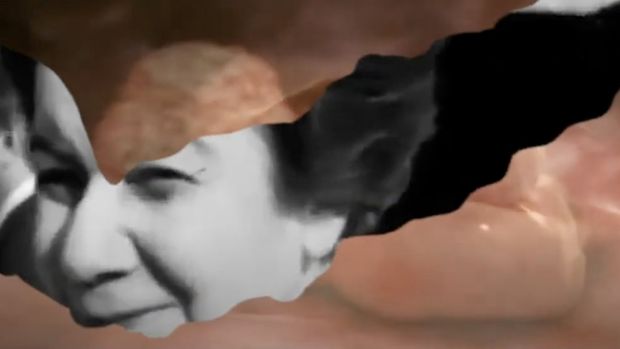 A still from Umbilical Cord by multimedia Romanian artist Leia Mocan.