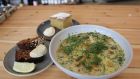 A recent Wednesday night special from The Fumbally was fish chowder with brown bread, and dessert, for €18.