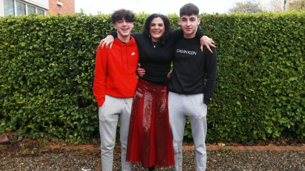 Siobhan Murray and her teenage sons Charlie (left, 13) and Sean (15) photographed at their home in Terenure. Photograph: Laura Hutton