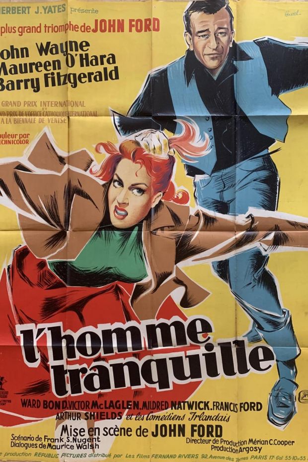 French cinema poster of L’Homme tranquille (The Quiet Man) (€200-€300), Fonsie Mealy.