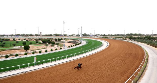  Track work ahead of the 2021 Saudi Cup  at the King Abdulaziz racecourse outside  Riyadh, Saudi Arabia. Photograph:  Francois Nel/Getty Images