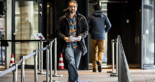 Willem Engel of the “Virus Truth” protest group leaves the court of appeal  in The Hague on Friday. Photograph: Remko De Waal/ANP/AFP via Getty Images