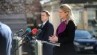 Minister for Justice Helen McEntee and  Minister of State James Browne  launch Action Plan 2021  at Government Buildings. Photograph: Dara Mac Dónaill/The Irish Times