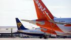 Shares of carriers like EasyJet and Ryanair  that have a large UK presence advanced on Monday.