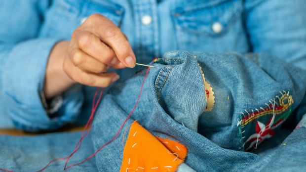 De Castro is a proponent of bor, the Japanese art of mending jeans, where layers of scraps of fabric are worn as stains and secured with visible stitches. Photography: iStock