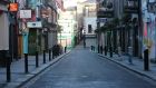  A deserted Temple Bar, Dublin, during Level 5  restrictions. Photograph: Laura Hutton