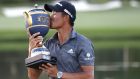  Collin Morikawa celebrates after winning the WGC-Workday Championship at The Concession Club south of Tampa in Florida. Photograph: EPA