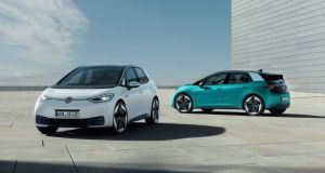 Volkswagen’s ID.3 cars. The company is aiming to become the world’s leader in electric vehicle production. File photograph