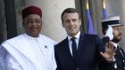 Niger’s president Mahamadou Issoufou with his French counterpart,  Emmanuel Macron, in Paris in 2019. Photograph: Antoine Gyori/Corbis via Getty Images