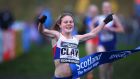Bobby Clay  wins the women’s junior race during the Great Edinburgh cross-country  in Holyrood Park in 2016. Photograph:  Ian MacNicol/Getty images