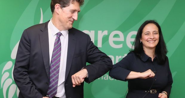 Green Party leader Eamon Ryan and  deputy leader Catherine Martin. Ryan barely survived the leadership contest with Martin last year.  Photograph: Brian Lawless/PA Wire