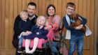 Andrew and  Deirdre Gill, with their daughter Saoirse (4), who needs home care, and also their two sons Tiernan (6) and Lachlan. Photograph: Alan Betson 