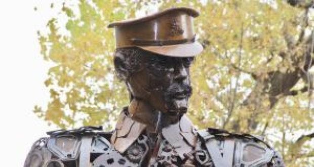 The Haunting Soldier sculpture, which stood in St Stephen’s Green in Dublin in November 2018 to mark the centenary of the armistice. File photograph: Ronan McGreevy