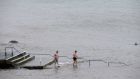 Swimmers at Seapoint, Co Dublin: Darragh O’Brien  says he is ‘very aware of the increased numbers of beach users outside of the bathing season, particularly in Dublin Bay’. Photograph: Laura Hutton
