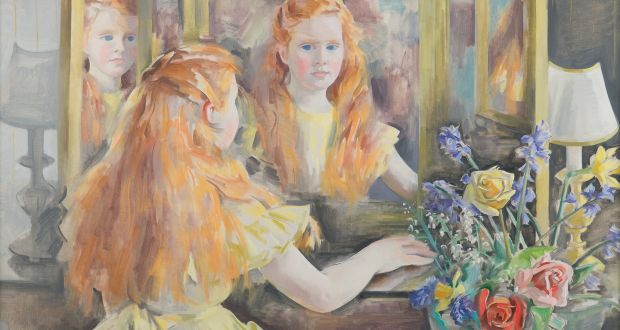 One of Frances Kelly’s paintings, a portrait of her daughter Eavan Boland as a young girl. It features in the poster for Druid’s Boland: Journey of a Poet.  