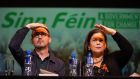 Sinn Féin’s Mary Lou McDonald and Eoin Ó Broin at a rally in Liberty Hall last year. The party has chosen to register its internal voter database, packed with voter details, to a US-hosted domain. Photograph: Tom Honan