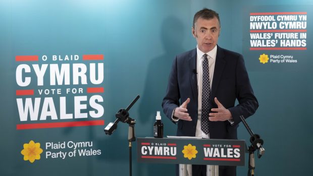 Plaid Cymru leader Adam Price launches his party’s parliamentary election manifesto in Cardiff on April 7th. Photograph: Matthew Horwood/Getty Images