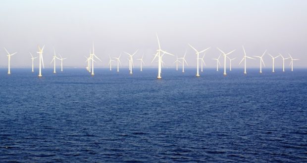 A number of large wind-farms are already planned for the shallow banks off the east coast but in time technology will allow the development of floating wind farms in the far-deeper Atlantic waters off the west coast. Photograph: iStock