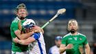 Limerick’s Will O’Donoghue clashes with Waterford’s Stephen Bennett during the 2020 All-Ireland SHC Final at Croke Park. Photograph: Tommy Dickson/Inpho