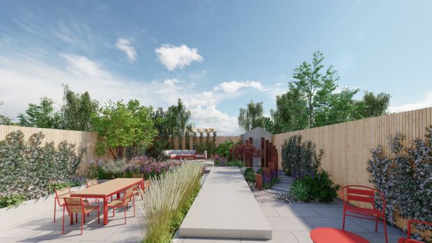The Entertainer’s Garden by Belfast-based designer Linda McKeown for Bloom 2021. Design Renders: &Smyth Creative Communications