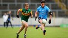 Dublin’s Eric Lowndes and Gavin Crowley of Kerry in action during the Allianz Football League Division 1 South game at  Semple Stadium in  Thurles. Photograph: Ryan Byrne/Inpho