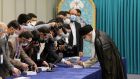 Iran’s Supreme Leader Ayatollah Ali Khamenei  casts his ballot. Photograph: Atta Kenare/AFP/Getty Images