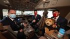 British and Irish Lions captain Conor Murray and the rest of the squad departed from Edinburgh on Sunday evening on their British Airways charter flight for Johannesburg. Photograph: Billy Stickland/Inpho