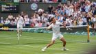 Novak Djokovic celebrates his Wimbledon semi-final win over Denis Shapovalov. Photograph: Jed Leicester/Getty/AFP 