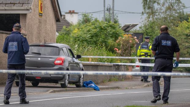 Gardaí said the van and its driver did not remain at the scene. The car in the photograph was not involved in the incident. Photograph: Niall Carson/PA