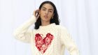 Heart embroidered jumper (€695) Faye Dinsmore x Ciara Harrison