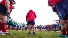 British & Irish Lions head coach Warren Gatland speaks to the team during squad training in South Africa on Monday. Photograph: Billy Stickland/Inpho