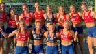 Fined: Norway’s women’s beach handball team in the shorts they were penalised for wearing against Spain. Photograph: Norwegian Handball Federation
