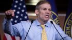 Republican Jim Jordan during a press conference in Washington Wednesday  reacts furiously to Nancy Pelosi’s decision to reject him for committee investigating January 6th riot. Photograph: Epa/Shawn Thew