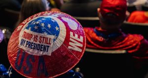 Landslide begins with the last phases of the Trump re-election campaign and moves to the searing drama of election day and efforts to challenge that result. Photograph: Brandon Bell/Getty Images