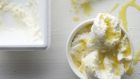 Drizzle good extra virgin olive oil on ice cream and add flakes of salt to create a flavour similar to salted caramel. Photograph: Getty Images