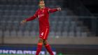 Virgil van Dijk in action after long-term injury during Liverpool’s friendly defeat to Hertha Berlin in Austria. Photograph: Liverpool FC Twitter