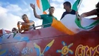 Bonfires, banners and open-top buses -  Olympic heroes are welcomed home