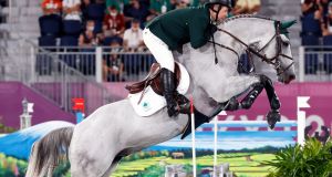 Ireland’s Cian O’Connor riding Kilkenny in the individual showjumping final. Photo: Michael Reynolds/EPA