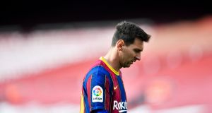 Lionel Messi is to leave Barcelona, the Catalan club have confirmed. Photograph: Pau Barrena/Getty/AFP