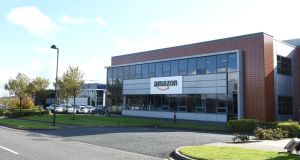 An Amazon facility at Cork Airport Business Park. Amazon said it was continuing to ‘closely watch local conditions related to Covid-19’, and that it had therefore adjusted its timelines for the US and ‘other countries’. Photograph: Larry Cummins