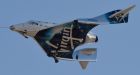  Virgin Galactic’s VSS Unity comes in for a landing after a  suborbital test flight in Mojave, California, US, in 2018. Photograph: Gene Blevins/AFP via Getty Images