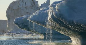 The melting of freshwater from Greenland’s ice sheet is slowing down the currents of the Gulf Stream. Photograph: Getty Images
