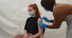 ‘The primary benefits of vaccinating healthy 12-15 year olds will be normalisation of life, less disruption to educational and social activities, and reduced virus transmission to vulnerable household contacts,’ claims the National Immunisation Advisory Committee. Photograph:  Kirsty O’Connor/PA 