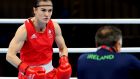 Ireland’s Kellie Harrington  before her semi-final fight with Sudaporn Seesondee of Thailand. Photograph: James Crombie/Inpho
