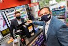 Alan Condron, left, director at Premium Cash Solutions, and Paul Dixon, regional director of operations at Circle K, which is introducing machines to eliminate the need for staff to handle cash from customers. Photograph: Andres Poveda.